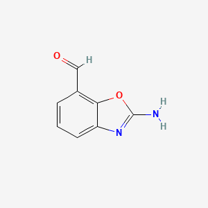 molecular formula C8H6N2O2 B8004633 2-Aminobenzo[d]oxazole-7-carbaldehyde 