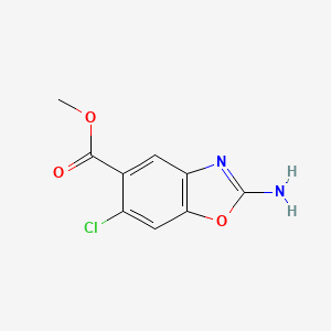 molecular formula C9H7ClN2O3 B8004677 Methyl 2-amino-6-chloro-1,3-benzoxazole-5-carboxylate 