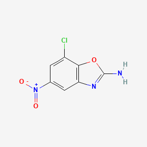 molecular formula C7H4ClN3O3 B8004687 7-Chloro-5-nitro-1,3-benzoxazol-2-amine 
