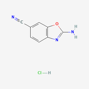 molecular formula C8H6ClN3O B8004703 2-Amino-1,3-benzoxazole-6-carbonitrile hydrochloride CAS No. 1820684-59-0