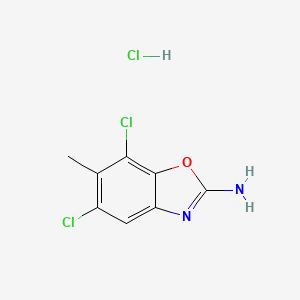 molecular formula C8H7Cl3N2O B8004716 5,7-Dichloro-6-methyl-1,3-benzoxazol-2-amine hydrochloride 