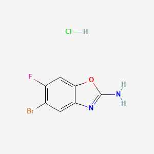 molecular formula C7H5BrClFN2O B8004739 5-Bromo-6-fluoro-1,3-benzoxazol-2-amine hydrochloride 