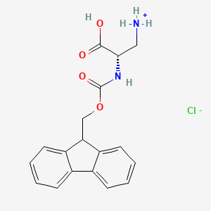 molecular formula C18H19ClN2O4 B8004786 [(2S)-2-carboxy-2-(9H-fluoren-9-ylmethoxycarbonylamino)ethyl]azanium;chloride 