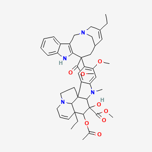 molecular formula C45H54N4O8 B8004859 Methyl 4-(acetyloxy)-15-[4-ethyl-8-(methoxycarbonyl)-1,3,6,7,8,9-hexahydro-2,6-methanoazecino[4,3-b]indol-8-yl]-3-hydroxy-16-methoxy-1-methyl-6,7-didehydroaspidospermidine-3-carboxylate 