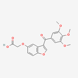 molecular formula C20H18O8 B8004873 ({3-[(3,4,5-Trimethoxyphenyl)carbonyl]-1-benzofuran-5-yl}oxy)acetic acid 