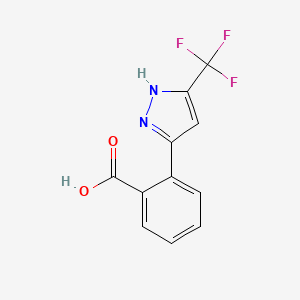 molecular formula C11H7F3N2O2 B8004880 5-(2-Carboxyphenyl)-3-(trifluoromethyl)pyrazole 