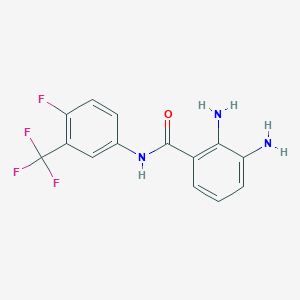 molecular formula C14H11F4N3O B8005085 2,3-diamino-N-(4-fluoro-3-(trifluoromethyl)phenyl)benzamide CAS No. 1421933-30-3