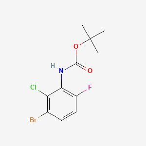 molecular formula C11H12BrClFNO2 B8005169 3-Bromo-2-chloro-6-fluoroaniline, N-BOC protected 