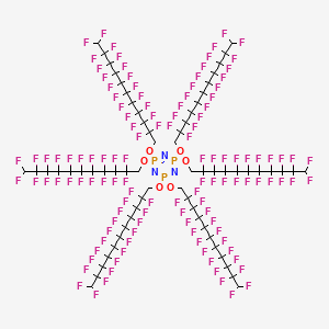 molecular formula C66H18F120N3O6P3 B8005176 1,3,5,2,4,6-Triazatriphosphorine, 2,2,4,4,6,6-hexakis[(2,2,3,3,4,4,5,5,6,6,7,7,8,8,9,9,10,10,11,11-eicosafluoroundecyl)oxy]-2,2,4,4,6,6-hexahydro- CAS No. 18556-32-6