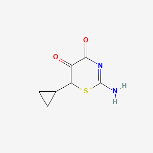 molecular formula C7H8N2O2S B8005196 6-Cyclopropyl-2-imino-1,3-thiazinane-4,5-dione 