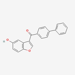 molecular formula C21H14O3 B8005203 Biphenyl-4-yl(5-hydroxy-1-benzofuran-3-yl)methanone 