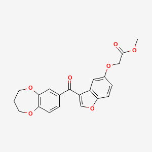 molecular formula C21H18O7 B8005215 methyl {[3-(3,4-dihydro-2H-1,5-benzodioxepin-7-ylcarbonyl)-1-benzofuran-5-yl]oxy}acetate 