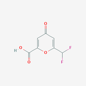 molecular formula C7H4F2O4 B8005255 6-(Difluoromethyl)-4-oxo-4H-pyran-2-carboxylic acid 