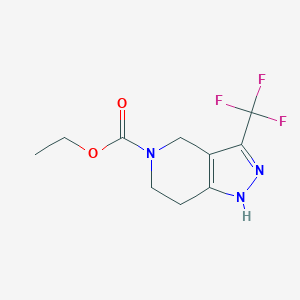molecular formula C10H12F3N3O2 B8005272 5-Ethoxycarbonyl-4,5,6,7-tetrahydro-3-trifluoromethylpyrazolo-[4,3-C]-pyridine 