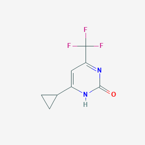 molecular formula C8H7F3N2O B8005273 2-Hydroxy-6-cyclopropyl-4-(trifluoromethyl)pyrimidine 