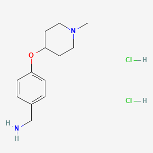 molecular formula C13H22Cl2N2O B8005311 (4-((1-Methylpiperidin-4-yl)oxy)phenyl)methanamine dihydrochloride 
