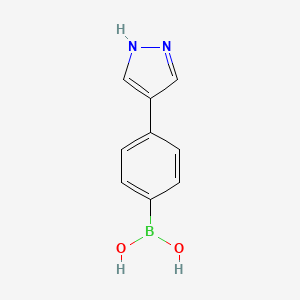 molecular formula C9H9BN2O2 B8005352 (4-(1H-Pyrazol-4-yl)phenyl)boronic acid 