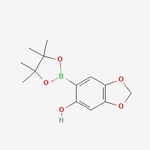 molecular formula C13H17BO5 B8005367 6-(4,4,5,5-Tetramethyl-1,3,2-dioxaborolan-2-yl)-1,3-benzodioxol-5-ol 