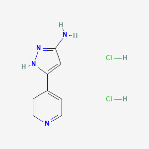 molecular formula C8H10Cl2N4 B8005372 5-(Pyridin-4-YL)-1H-pyrazol-3-amine dihydrochloride 