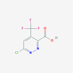 molecular formula C6H2ClF3N2O2 B8005379 6-Chloro-4-(trifluoromethyl)pyridazine-3-carboxylic acid 
