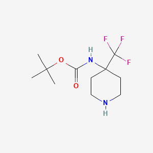 molecular formula C11H19F3N2O2 B8005385 tert-Butyl (4-(trifluoromethyl)piperidin-4-yl)carbamate 