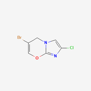 molecular formula C6H4BrClN2O B8005409 6-bromo-2-chloro-5H-imidazo[2,1-b][1,3]oxazine 