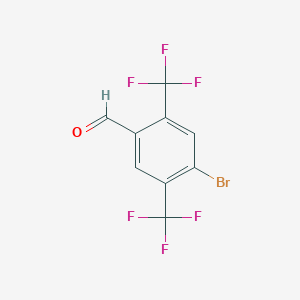 molecular formula C9H3BrF6O B8005480 2,5-Bis(trifluoromethyl)-4-bromobenzaldehyde 