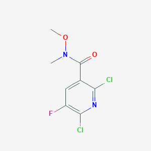 molecular formula C8H7Cl2FN2O2 B8005492 2,6-dichloro-5-fluoro-N-methoxy-N-methylnicotinamide 