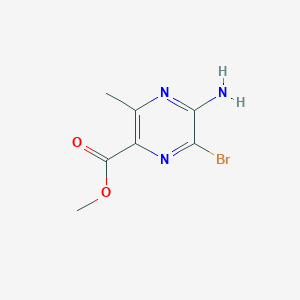 molecular formula C7H8BrN3O2 B8005516 2-Pyrazinecarboxylic acid, 5-amino-6-bromo-3-methyl-, methyl ester 