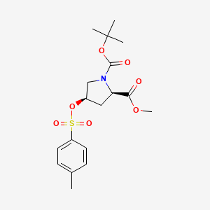 molecular formula C18H25NO7S B8005522 N-tert-Butoxycarbonyl-cis-4-(p-Toluenesulfonyloxy)-D-Proline Methyl Ester 