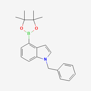 molecular formula C21H24BNO2 B8005533 1-Benzyl-4-(4,4,5,5-tetramethyl-1,3,2-dioxaborolan-2-YL)-1H-indole 