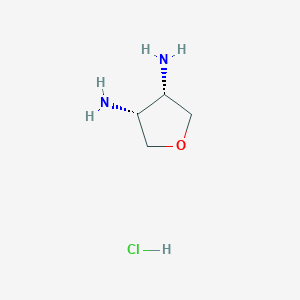 molecular formula C4H11ClN2O B8005541 cis-tetrahydrofuran-3,4-diamine HCl 