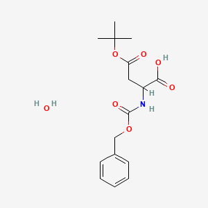 molecular formula C16H23NO7 B8005585 2-(((Benzyloxy)carbonyl)amino)-4-(tert-butoxy)-4-oxobutanoic acid hydrate 