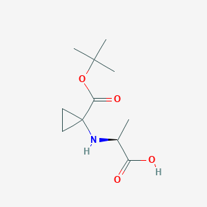 molecular formula C11H19NO4 B8005623 (2S)-2-[[1-[(2-methylpropan-2-yl)oxycarbonyl]cyclopropyl]amino]propanoic acid 