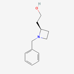 molecular formula C12H17NO B8005687 (R)-2-(1-Benzyl-azetidin-2-yl)-ethanol 