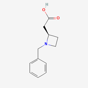 molecular formula C12H15NO2 B8005735 (R)-(1-Benzyl-azetidin-2-yl)-acetic acid 