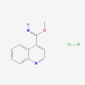 molecular formula C11H11ClN2O B8005762 Methyl quinoline-4-carboximidate hydrochloride CAS No. 1196146-32-3