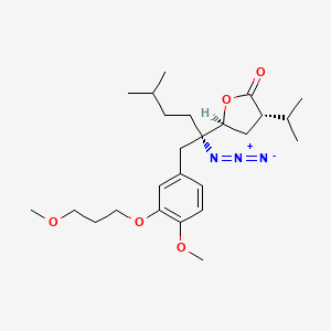 molecular formula C25H39N3O5 B8005812 (3S,5S)-5-[(2S)-2-azido-1-[4-methoxy-3-(3-methoxypropoxy)phenyl]-5-methylhexan-2-yl]-3-propan-2-yloxolan-2-one 