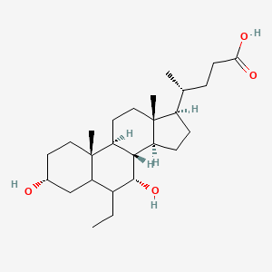 molecular formula C26H44O4 B8005850 (3alpha,5beta,6alpha,7alpha)-6-Ethyl-3,7-dihydroxycholan-24-oic acid 
