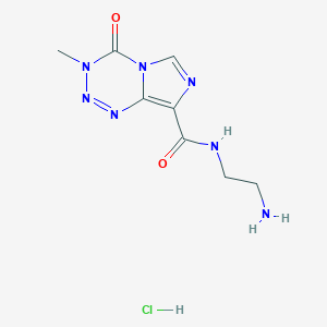 molecular formula C8H12ClN7O2 B8005880 N-(2-Aminoethyl)-3-methyl-4-oxo-3H,4H-imidazo[4,3-D][1,2,3,5]tetrazine-8-carboxamide hydrochloride 