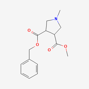 molecular formula C15H19NO4 B8005895 Methyl 4-(benzyloxycarbonyl)-1-methylpyrrolidine-3-carboxylate 