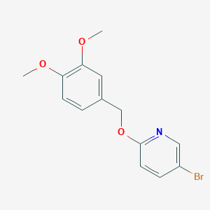 molecular formula C14H14BrNO3 B8005914 5-Bromo-2-(3,4-dimethoxybenzyloxy)pyridine 