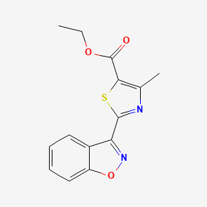 molecular formula C14H12N2O3S B8005920 Ethyl 2-(benzo[d]isoxazol-3-yl)-4-methylthiazole-5-carboxylate 