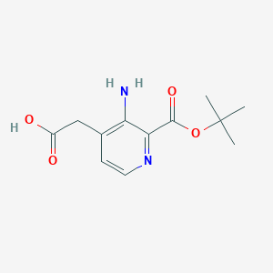 molecular formula C12H16N2O4 B8005945 (2-Boc-amino-(pyridin-4-yl))acetic acid 