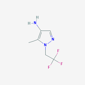 molecular formula C6H8F3N3 B8006054 5-methyl-1-(2,2,2-trifluoroethyl)-1H-pyrazol-4-amine 