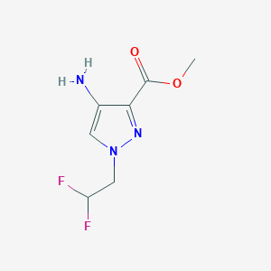 molecular formula C7H9F2N3O2 B8006064 methyl 4-amino-1-(2,2-difluoroethyl)-1H-pyrazole-3-carboxylate 