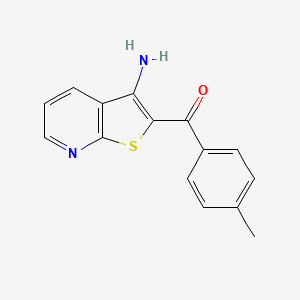 molecular formula C15H12N2OS B8006079 (3-Aminothieno[2,3-b]pyridin-2-yl)(4-methylphenyl)methanone 