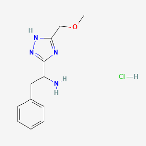 molecular formula C12H17ClN4O B8006109 1-(3-(methoxymethyl)-1H-1,2,4-triazol-5-yl)-2-phenylethanamine hydrochloride 