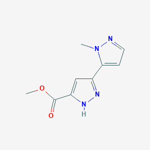 molecular formula C9H10N4O2 B8006120 methyl 2'-methyl-2H,2'H-3,3'-bipyrazole-5-carboxylate 