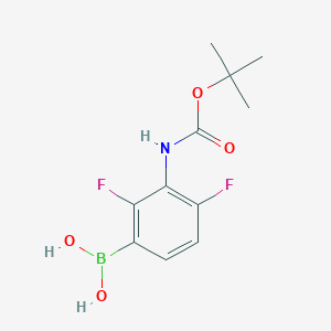 molecular formula C11H14BF2NO4 B8006152 (3-{[(tert-Butoxy)carbonyl]amino}-2,4-difluorophenyl)boronic acid 